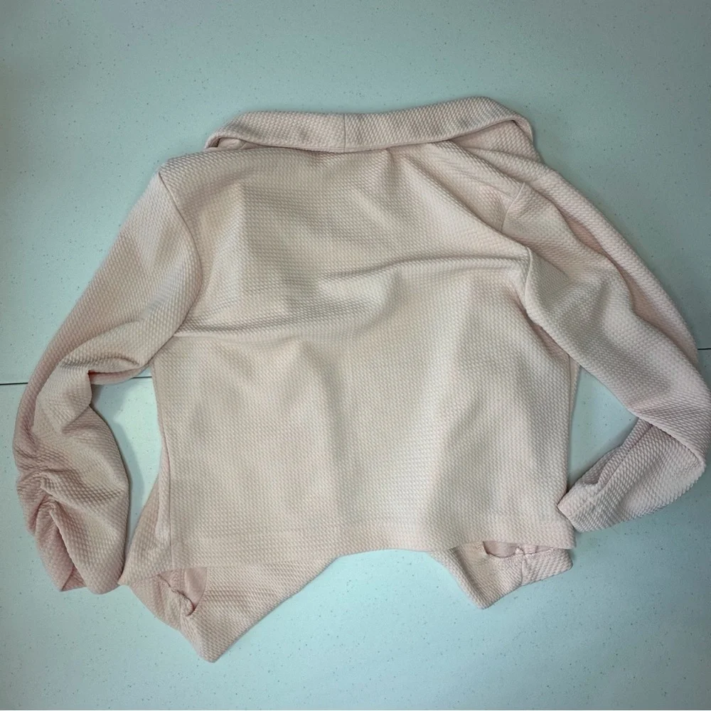 Charlotte Russe‎ light pink/peach 3/4 sleeves cropped cardigan women’s medium - Picture 9 of 14